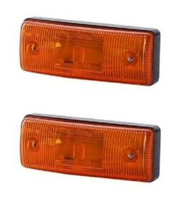 12/24V 2 X Pomarańczowe światła obrysowe boczne Kamper Lampy Ciężarówka Ciężarówka Van Bus - Zdjęcie 1 z 3