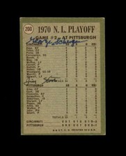 George Scherger Jim Stewart Signed 1971 Topps 1970 Playoffs Cincinnati Reds Auto