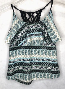 Arizona Jeans Tankini Junior S Multicolor Paisley Braided Straps Built in - Picture 1 of 10