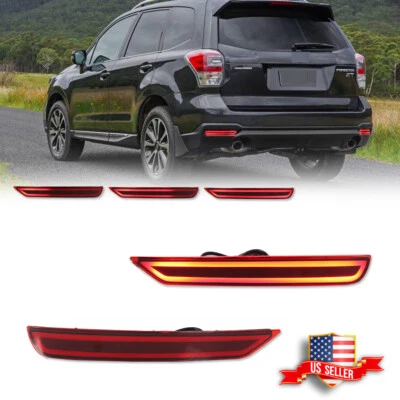 Rear Bumper Reflector LED Signal Tail Brake Lights For 2008-2018 Subaru Forester - Image 1 of 4