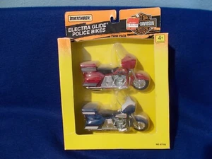 Vintage Matchbox Doppelpack Harley Davidson Electra Glide Police Bikes Spielzeug 1995 - Bild 1 von 2