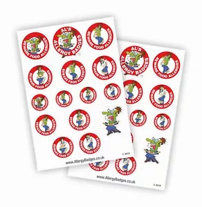 Beware Food Allergies Sticker Also Pin Badges & Sew-on Patches - Food Allergies - Foto 1 di 13
