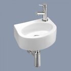 Small White Ceramic Mini Hand Wash Basin Compact Bathroom Cloakroom Sink Only