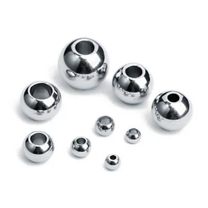 50pcs/lot 3mm 4mm 6mm 8mm 10mm Silver Stainless Steel Round Metal Spacer Beads - Picture 1 of 12