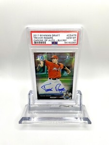 Trevor Rogers 2017 1st Bowman Chrome Black Refractor Auto RC #/75 PSA 10 GEM-MT