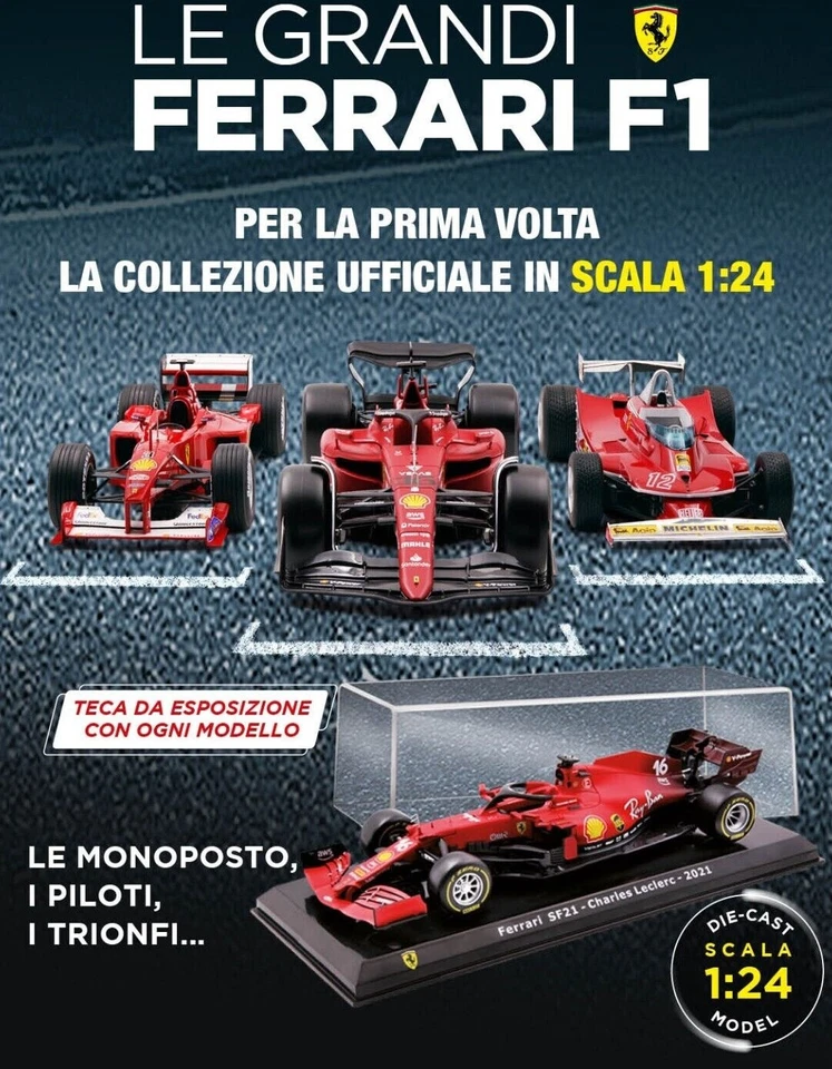 Le Grandi Ferrari F1 di Centauria in scala 1/24 con teca da esposizione rigida - Immagine 1 di 2