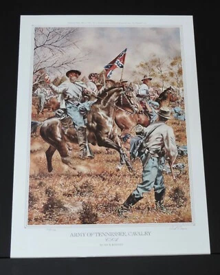 里克·里夫斯 - 田纳西军队骑兵 - 内战印刷品 - 完好印刷品   — 第 1/4 张图片