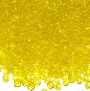 SB1218 Yellow Transparent 6/0 4mm Rondelle Glass Seed Beads 1-Ounce - Bild 1 von 1