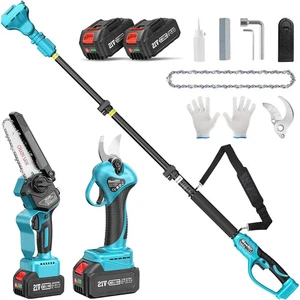 3-in-1 Akku-Stangen-Säge & Gartenschere, 33 mm, Teleskop 2,4 m - Bild 1 von 9