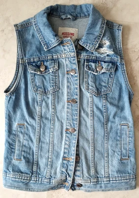 Mossimo -Girl's Distressed Denim Vest - Size Small - Image 1 of 3