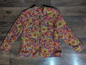 Chicos Damen Jacke bunte Kreis Stickerei Baumwolle Größe 2 (XL) Metallknöpfe - Bild 1 von 15