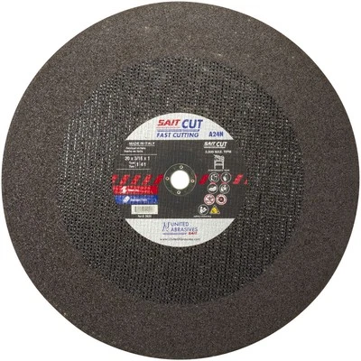 Roda de serra estacionária de corte rápido United Abrasives 24091 20X3/16X1 A24N pacote com 5 - Imagem 1 de 2