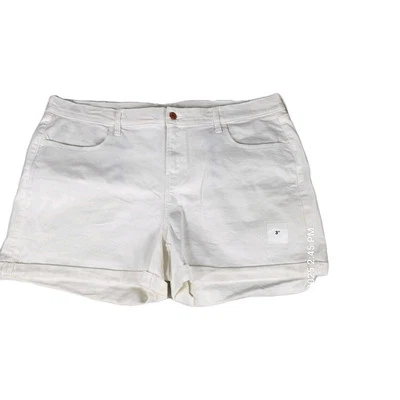 Pantalones Cortos Denim Old Navy Para Mujer Talla 18 OG Rectos 3" Entrepierna Blanco Y2K Nuevos Puños Foto 1 de 4