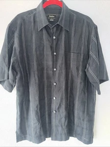 Neiman Marcus 100% Linen Men’s Short Sleeve Collared Button Down Shirt Size M - Picture 1 of 4