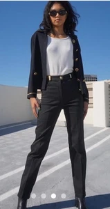 St John Womens Cotton Pants Slacks Trouser Gold Metal Accents Hardware Size 16 - Bild 1 von 16