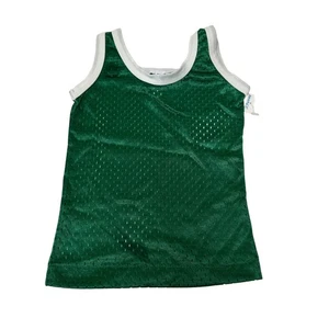 Vintage DeeCee Rapper Kinder grün Mesh Tank Top Jersey weißer Besatz Gr. 2 - Bild 1 von 8