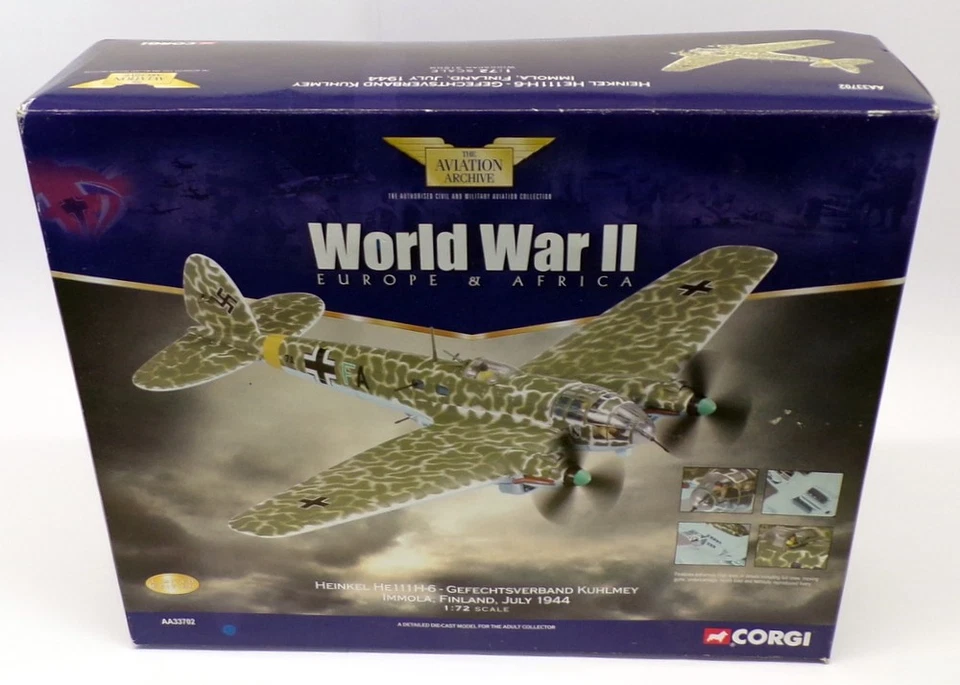 Corgi 1/72 Scale Diecast AA33702 Heinkel HE111 H-6 Gefechtsverband Finland 1944 - Image 1 of 3