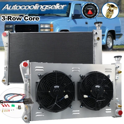 3-Row Radiator Shroud Fan Fit 1988-1995 Chevy GMC C/K 1500/2500 3500 4.3 5.0L AT - Изображение 1 из 4