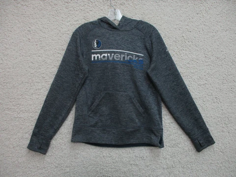 Adidas Dallas Mavericks Sweater Small Adult Gray Pockets Hoodie Logo NBA Mens S Cover