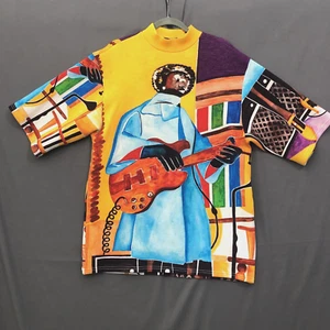 Pyer Moss Shirt Top Unisex Medium Colorful Jimi Hendrix All Over Print Runway - Picture 1 of 19