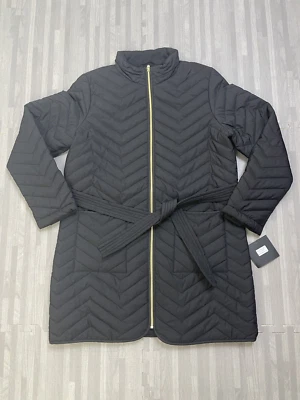 Marc New York Andrew Marc Puffer Long Coat Parka Belted Womens Medium Black $109 - Image 1 of 4