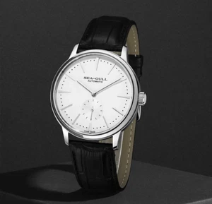 Seagull Business Classic Watch Men's Mechanical 50m Waterproof Leather WHITE - Picture 1 of 9