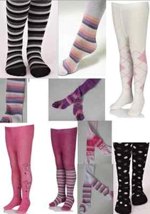 Baby Toddler Girls Tights Nifty Cotton Rich Stripe Glitter Flowers Pink Black