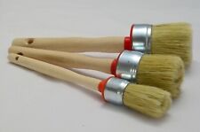 50 40 25 Paint Brush Set 3 Shabby Chic, Chalk, Pure Bristle Mix Round Brush, Wax