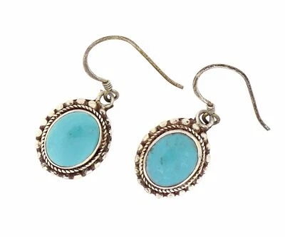 Atemberaubende Ohrhänger Ohrringe aus 925er Echtsilber mit Türkis Edelstein - Bild 1 von 3