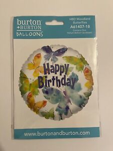 18" Happy Birthday Butterflies Foil Balloon (1 Piece)