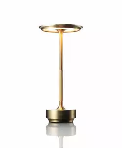 Ambientec Turn Brass LED Table Lamp TN001-01BS USB Charge Modern Gold NEW JAPAN - Picture 1 of 10