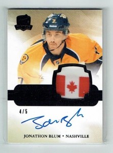 11-12 UD Upper Deck The Cup  Jonathon Blum  /5  Rookie  Tag  Auto  SSP