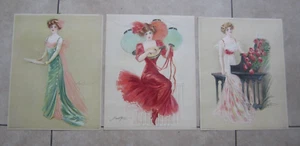 Set of 3 Old Vintage 1909 - Antique VICTORIAN PRINTS - MAUD STUMM - MUSICIANS - Picture 1 of 1