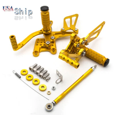Gold For Suzuki GSXR600/GSXR750 1997-2004 2005 CNC Footpegs Rear set Rearsets - Image 1 of 4