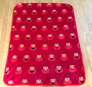 Sesame Street Elmo Red Faces Toddler Baby Fleece Blanket 50 years EXCELLENT SOFT - Picture 1 of 6