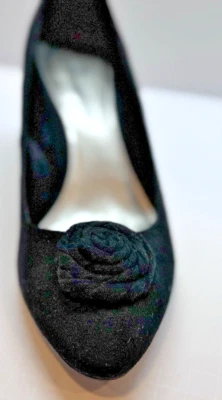 Zapatos de tacón Ann Marino clásicos de gamuza negros sin cordones para mujer talla 8M estrechos Foto 1 de 4