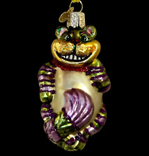 Cheshire Cat Ornament Old World Christmas Glass 4" Holiday Alice in Wonderland