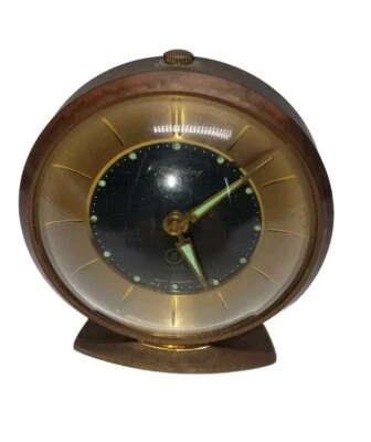 Vintage West Germany Blessing 8 day Brass Alarm Clock 7 Rubies - Image 1 of 3