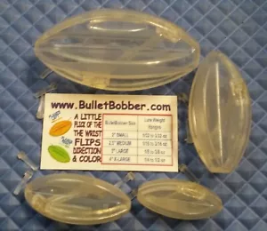 CLEAR BulletBobber COMBO PACK mini SIDE IN-LINE PLANER BOARD BOBBERS LURE BLANKS - Picture 1 of 9