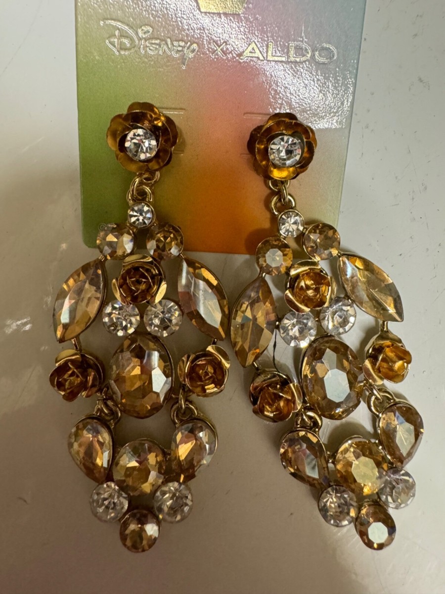 Pendientes Acero Dorado Aretes Aldo Minny Chandelier Dorados