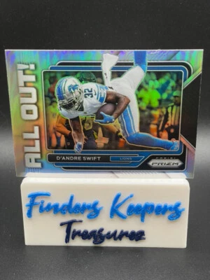 D'ANDRE SWIFT~2022 PRIZM FOOTBALL *ALL OUT! * SILVER PRIZM ~LIONS - Image 1 of 2