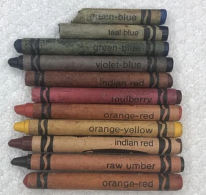 Vintage Retired Unusual Unique Crayola Crayons Orange Yellow Indian Red Lot - Picture 1 of 4