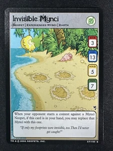 Neopets Invisible Mynci 27/100 Mystery Island Neopet Non Holo Rare - Picture 1 of 2