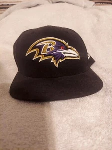 Baltimore Ravens NFL Hat Cap New Era 59Fifty Fifted Size 7-1/8 Black - Picture 1 of 6