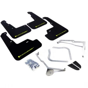 Rally Armor UR Mud Flaps Black w/ Caliper Green Logo for 2015-2021 WRX & STi - Picture 1 of 3