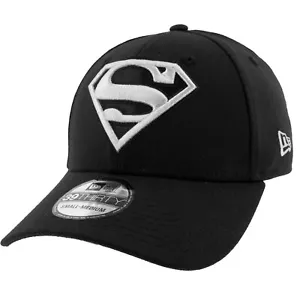 Superman Silver Logo New Era 39Thirty Fitted Hat Black - Picture 1 of 24