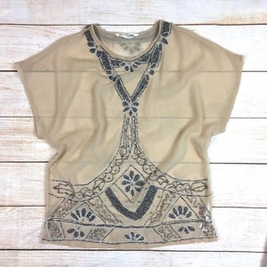 Blusa Top Forever 21 Estilo Retro Cuentas Transparentes Talla S - Imagen 1 de 11