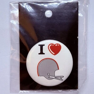 I Love OSU Ohio State Buckeyes  Helmet Pin back Button Pin Scarlet And Gray - Picture 1 of 6