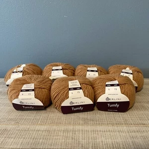 Berlini Tumfy wool blend yarn, lot of 7 (98 yds each) NEW Camel - Picture 1 of 3