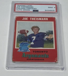 Joe Theismann Signed Auto 1971 O-Pee-Chee Toronto Argonauts RC PSA DNA Auto 9 - Picture 1 of 4